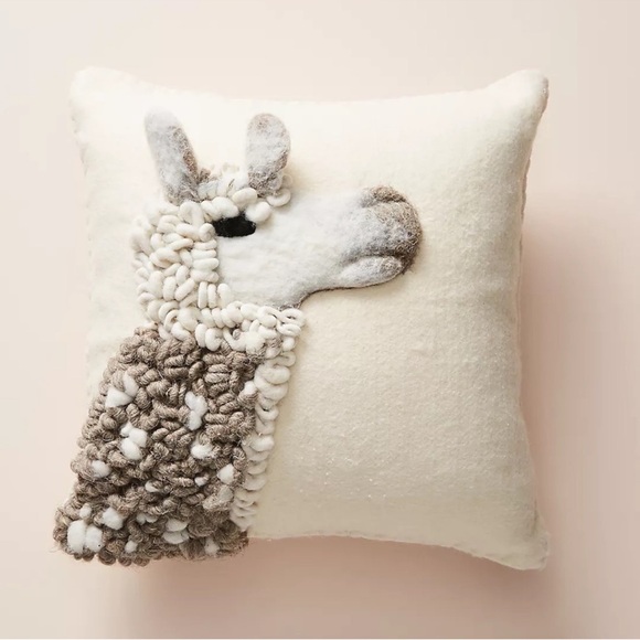 Anthropologie Ernie and Irene Llama Accent Throw Pillow NWT READ